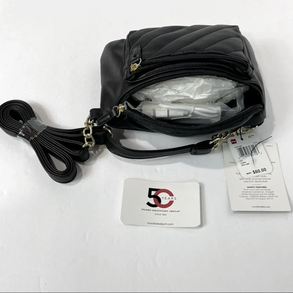 Mundi Connie Black Quilted Crossbody - Picture 7 of 12